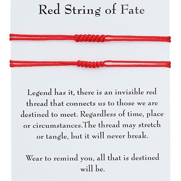 Adjustable red bracelet with two knots and silver-plated UNOde50 padlock charm. - Picture 7 of 7